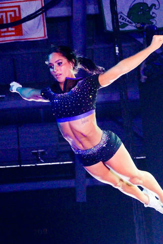 Cropped Sports Shirt in Purple Crystal Couture - Special Order