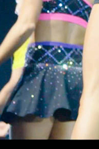High Waisted Flouncy Skirt in Purple Crystal Couture - Special Order