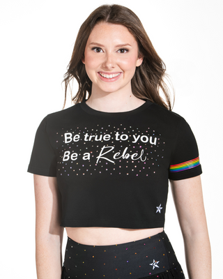 Be a Rebel Cropped Tee in Rainbow Crush