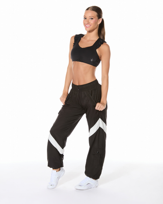 Ruffle Sports Bra in Black