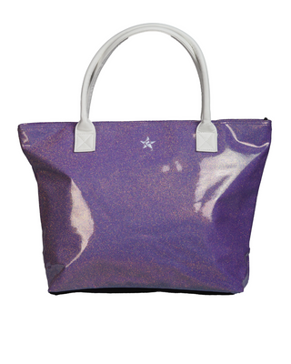 Glossy Neon Purple Rebel Tote Bag