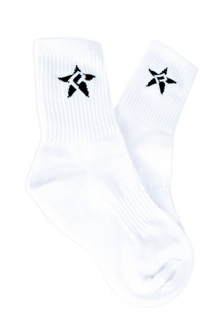 Rebel Crew Socks in White Youth