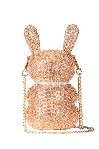 Crystal Rebel Rabbit Crossbody in Rose Gold