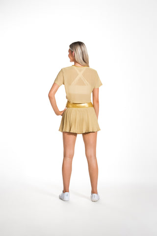 All that Glitters Pleated Skirt in Gold