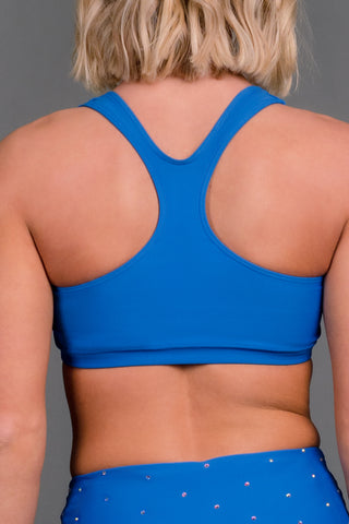 On the Go Sports Bra in Ash Blue Crystal