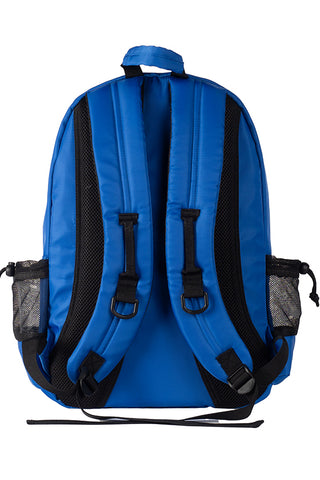 Satin in Royal Blue Rebel Raven Backpack with Black Zipper