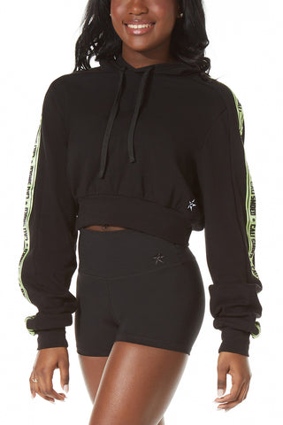 Club SMOED Cropped Hoodie in Black