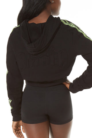 Club SMOED Cropped Hoodie in Black
