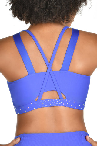 Dusk Sports Bra in Indigo Blue