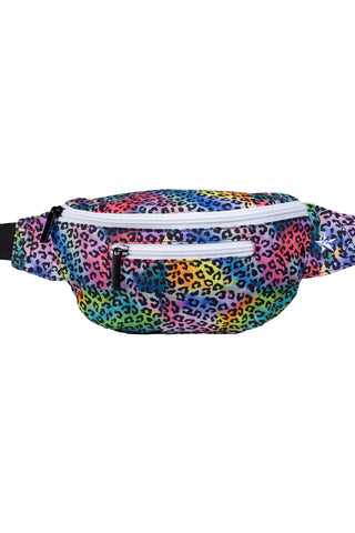 Limited Edition Rainbow Jungle Adult Rebel Fanny Pack with White Zipper