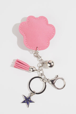 Crystal Paw Keychain in Pink