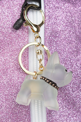 Frenchie Keychain in Light Blue