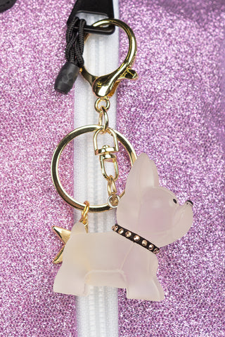 Frenchie Keychain in Clear