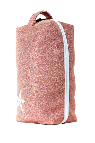 Sweet Coral Rebel Makeup Bag with White Zipper