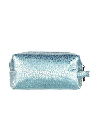 Leopard in Pixie Dust Rebel Makeup Bag with White Zipper