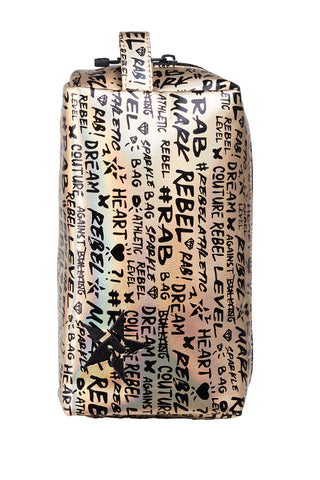 Signature in Black and Gold Rebel Makeup Bag with Black Zipper