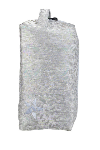 Feather in Opalescent Rebel Make up Bag with White Zipper