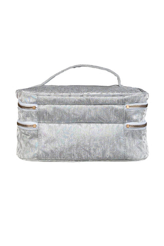 Feather in Opalescent Rebel Glam & Go Travel Case with White Zipper