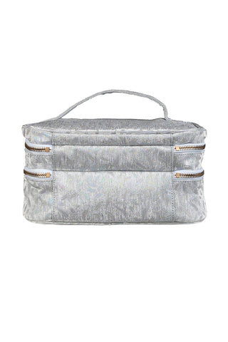 Feather in Opalescent Rebel Glam & Go Travel Case with White Zipper