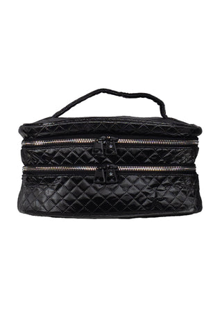 Quilted Sparkle Rebel Glam & Go Travel Case with Black Zipper