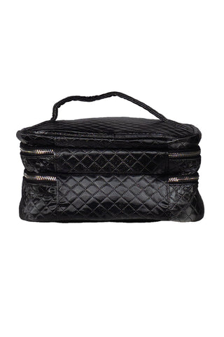 Quilted Sparkle Rebel Glam & Go Travel Case with Black Zipper