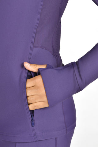 Maple Half Zip Pullover in Mulberry Purple