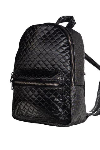 Quilted Sparkle Rebel Purse Bag with Black Zipper