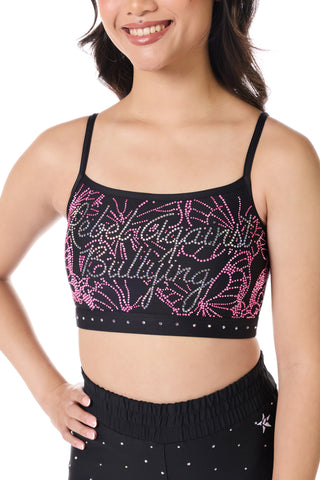 Rebel Against Bullying Sports Bra in Black
