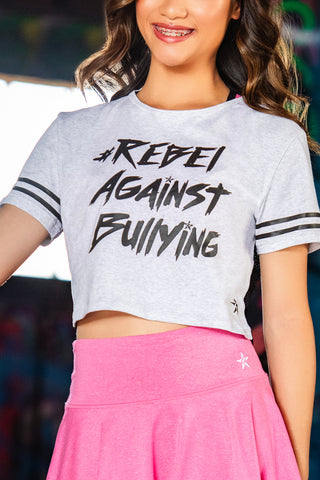 Cropped Tee in Rebel Against Bullying Jersey