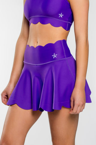 Scalloped Flouncy Skirt in Purple