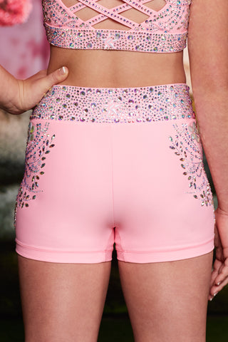 Crystal Couture Compression Short in Orchid Pink - Special Order