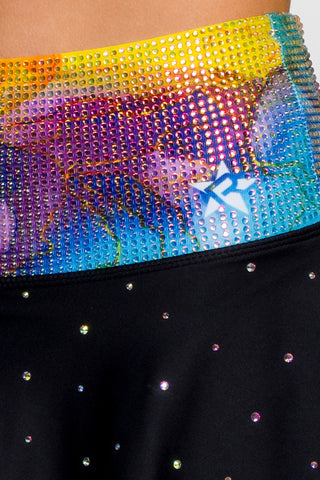 Crystal Couture Legendary Flouncy Skirt in Black Color Pop
