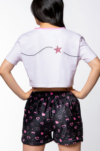 Cropped Tee in Pink Crush