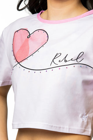 Cropped Tee in Pink Crush