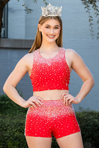 Crystal Couture Legendary Compression Short in Red