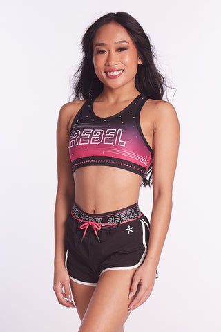 Speed Up Short in Black and Hyper Pink