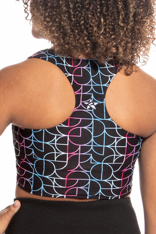 Black Girls Cheer Sports Bra in Waves