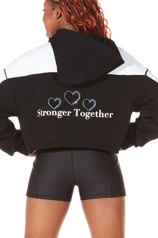 Black Girls Cheer Stronger Together Crop Pullover Hoodie