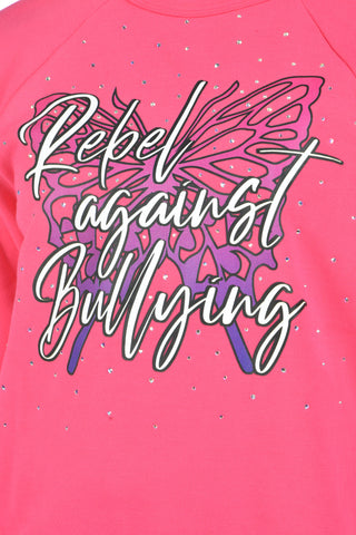 Rebel Against Bullying Pullover in Pink Fusion