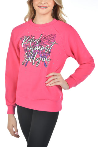 Rebel Against Bullying Pullover in Pink Fusion