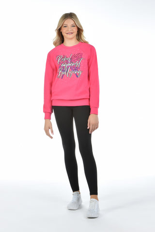 Rebel Against Bullying Pullover in Pink Fusion