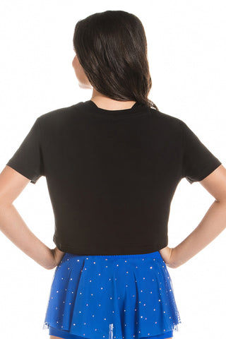 Sasha Cropped Tee in Black