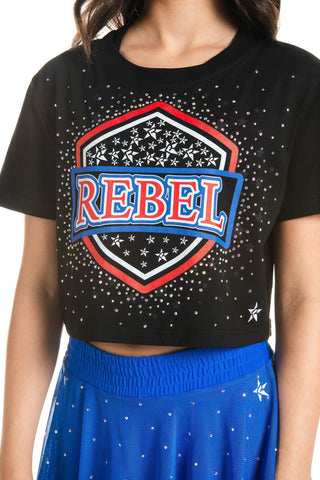 Sasha Cropped Tee in Black