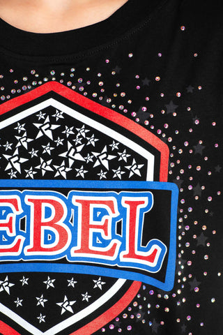 Sasha Cropped Tee in Black