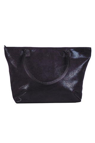 Faux Suede in Black Rebel Tote Bag