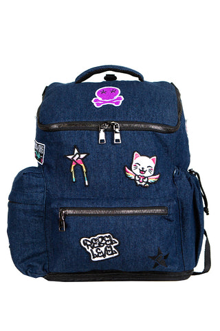 Denim Rebel Hero Plus Backpack with Patches
