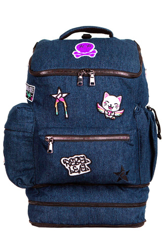 Denim Rebel Hero Plus Backpack with Patches