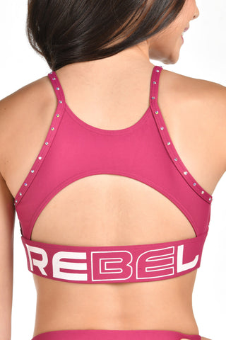 Twist front Sports Bra in Maroon