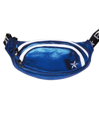 Faux Suede in Royal Blue Adult Rebel Fanny Pack with White Zipper