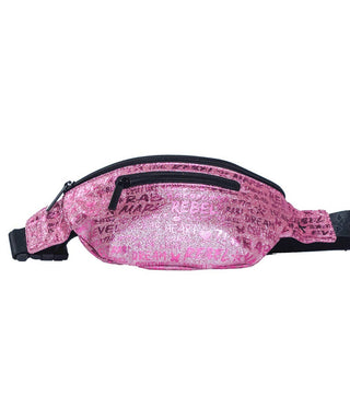 Signature in Pink Youth Rebel Fanny Pack with Black Zipper